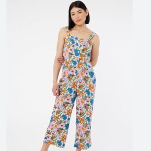 NWT Joanie Clothing Randi Retro Floral Sleeveless Wide Leg Jumpsuit Size 10